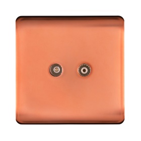 ART-2TVSCPR  Twin TV Co-Axial Outlet Copper